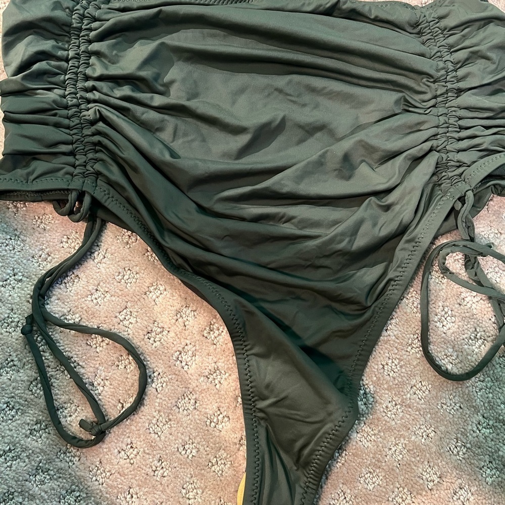 💚GREEN WITH ENVY 💚Señorita Margarita Ruched 2 Piece Bikini - Olive - Picture 4 of 8
